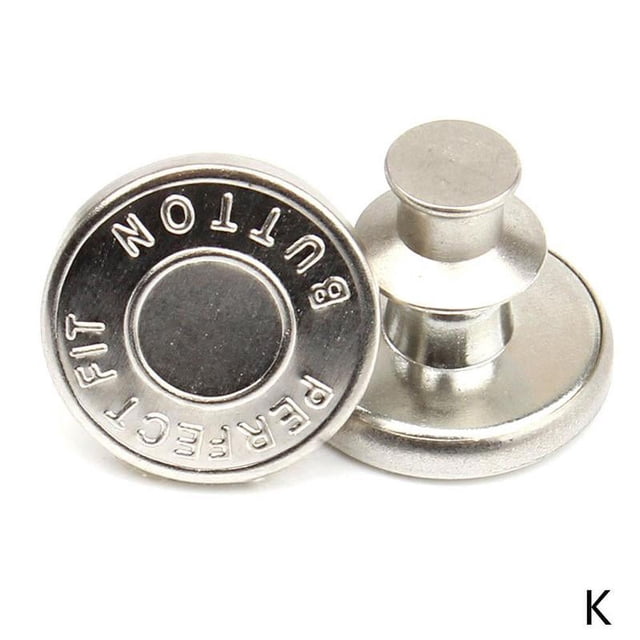 5pcs Retractable Jeans Button Adjustable Removable Stapleless Metal Buttons UK V1B1