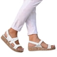 thumbnail image 3 of Heiheiup Women's Summer Non Slip Hook Loop Fish Mouth Wedges Beach Open Toe Breathable Sandals Shoes, 3 of 8
