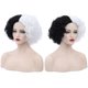 thumbnail image 3 of Pelucas De Cosplay Mitad Negra Y Mitad Blanca Peluca Rizada Corta Disfraz De Cosplay Accesorios Para Peinados Para Halloween Carnaval Y Mascarada Guardurnaity CE006886-00, 3 of 5