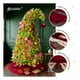 thumbnail image 5 of Pie de Árbol de Navidad Tejido Tipo Lana, Falda para Pino Navideño Esquimal (Rojo Granate), 5 of 6