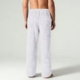 thumbnail image 4 of Dresfit Mens Flannel Pajama Pants Winter Fuzzy Pajamas Fleece Lined Pant Fluffy Thick Drawstring Plush Sleepwear Comfort Warm Solid Color Bottoms with Pockets White 3XL, 4 of 9
