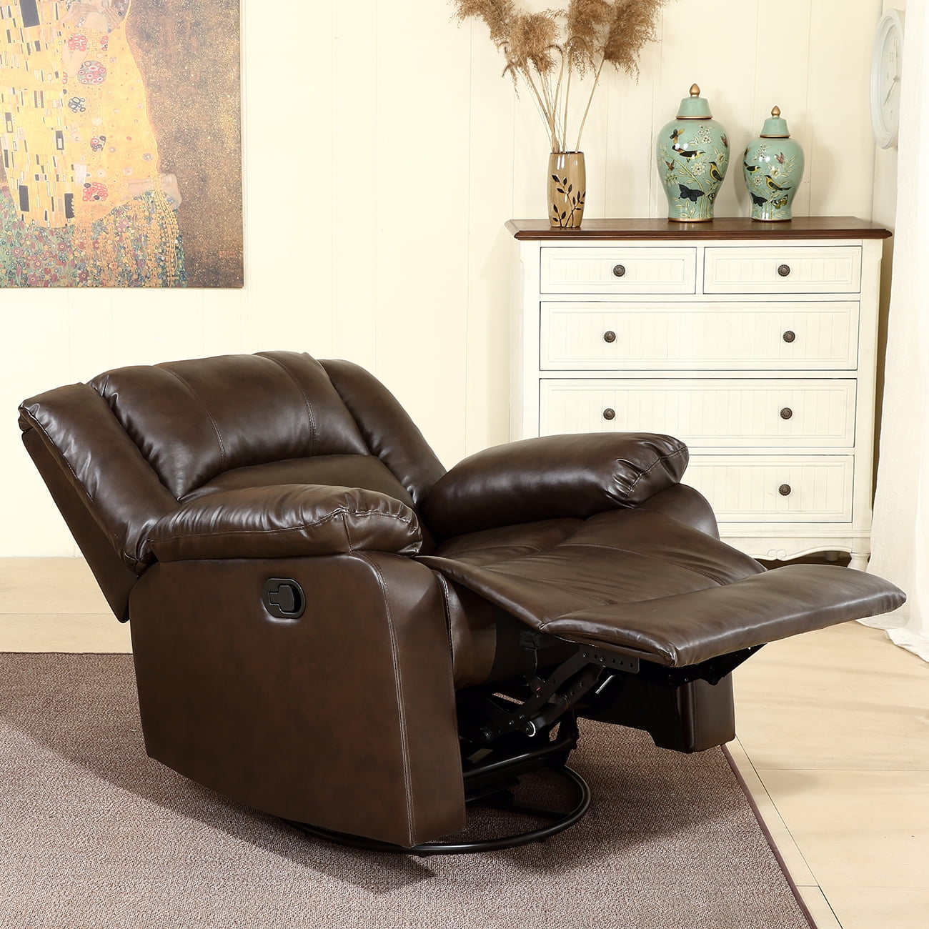 4baby deluxe faux leather glider chair