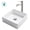 Satin Nickel, variant on KRAUS 15-inch Square White Porcelain Ceramic Bathroom Vessel Sink and Ramus Faucet Combo Set with Pop-Up Drain, Satin Nickel Finish