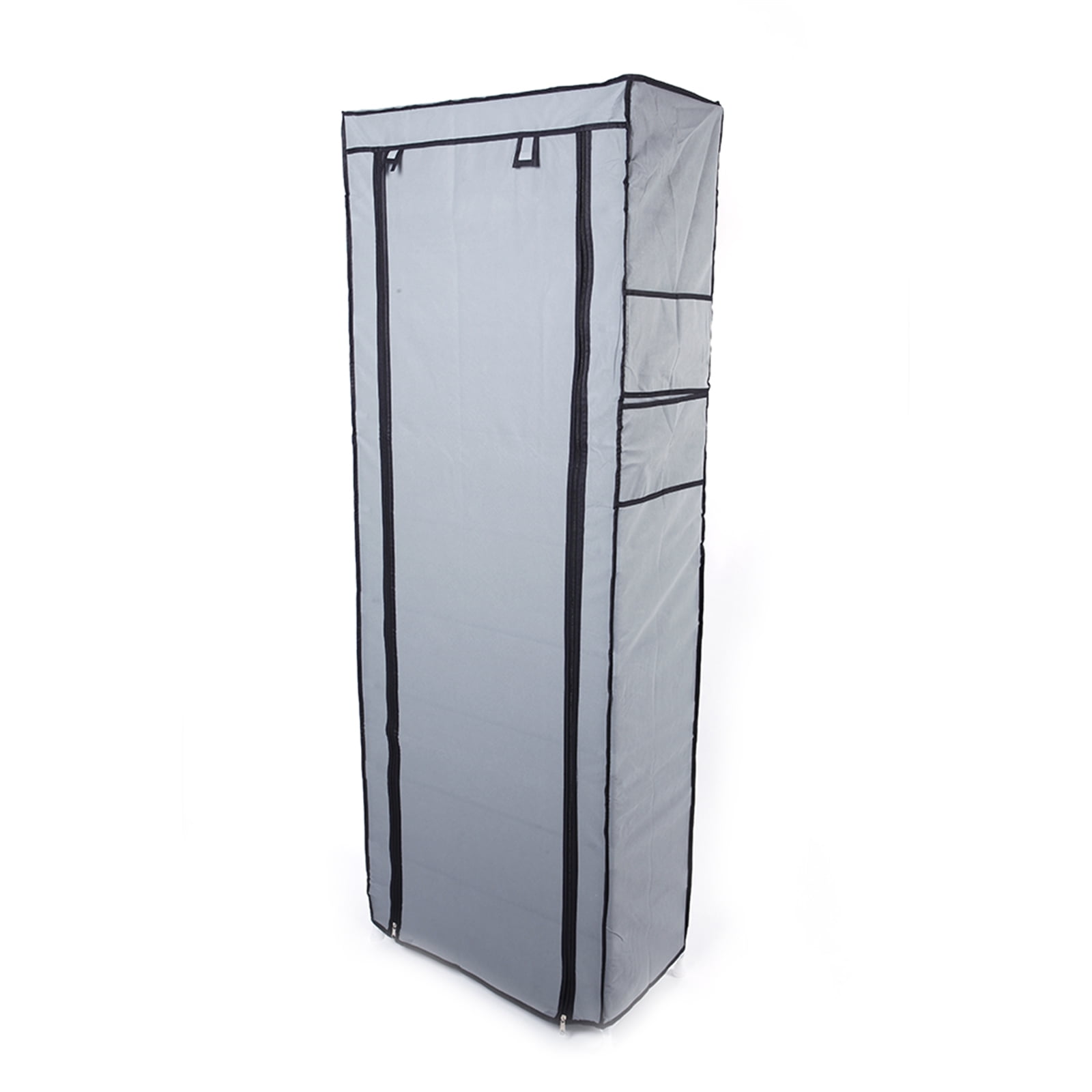 Hassch 63" Tall Shoe Rack with Cover, 10-Tier Stackable Shoe Shelf, Sturdy Storage Organizer with Side Pockets for Entryway Garage, Gray