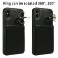 thumbnail image 2 of TECH CIRCLE For iPhone XR Wallet Case with Card Holder, Thin Slim PU Leather Finger Ring Kickstand Shockproof Protective Magnetic Women Men Phone Cover for Apple iPhone XR 6.1" 2018,Black, 2 of 8