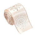 thumbnail image 2 of Dserfhy Champagne Gold Christmas Wired Ribbon with Glitter Edges 2.5inch Satin Ribbon for Wedding Xmas Tree Decor Gift Wrap Bow Wreath Garland DIY Craft, 2 of 8