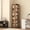 Brown, variant on YOWOS Bamboo Rotating Corner Shelf, 6-Tier Bookcase Tower with Display Organizer and Floor Storage Rack, Walnut