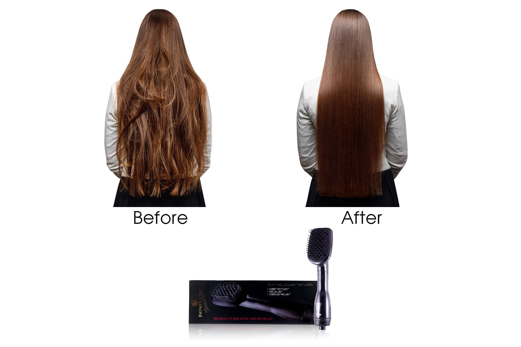 Infinity gold blower brush top hair dryer & styler