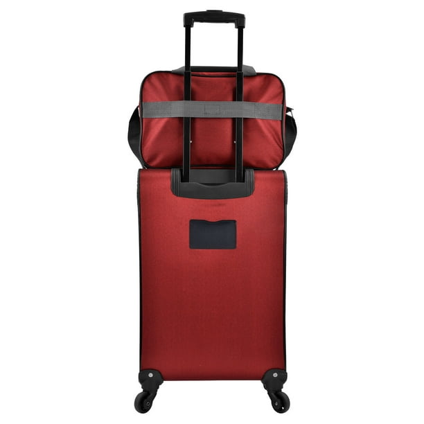 US Traveler 2pc Softside Rolling Suitcase Travel Luggage Spinner Wheels 21" Carry-On -