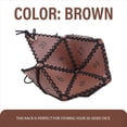thumbnail image 4 of PU Leather D20 Dice Bag, Polyhedral Pouch Portable Drawstring Bag for , Game, DND Brown, 4 of 10