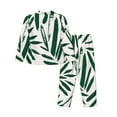 thumbnail image 2 of Rateoe Palm Branch With Leaves Pattern Womens Pajamas Set Long Sleeve Sleepwear Button Down Nightwear Soft Cotton Pj Lounge Sets, 2 of 9