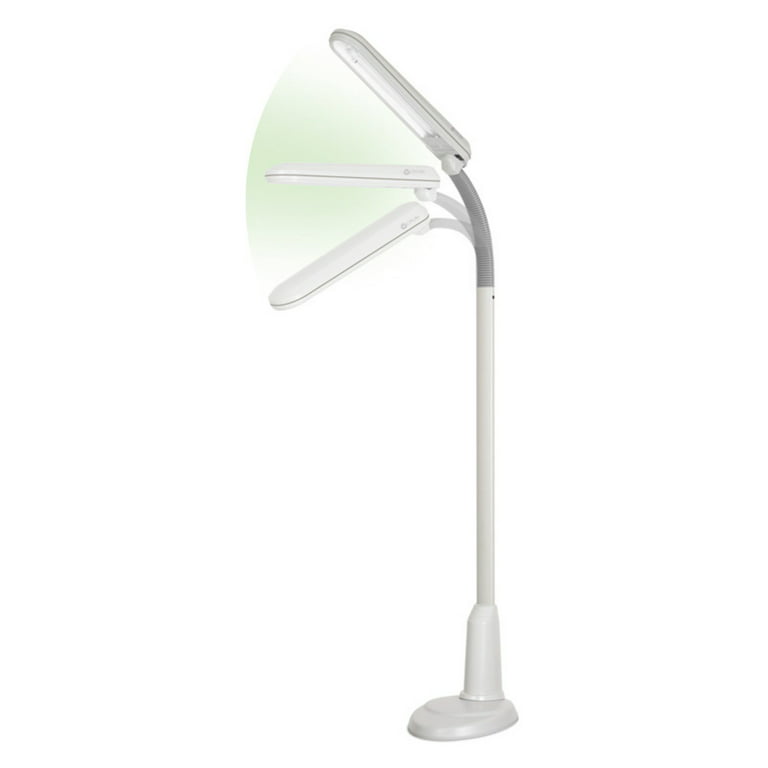 OttLite LED Floor Lamp 45.13-in Neutral Grey Shaded Floor Lamp in the Floor  Lamps department at