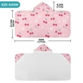 thumbnail image 4 of Yayeee Kids Hooded Towel with Hand Pockets Beach Soft Absorbent Bath Wrap 50 x 23.5 inch, Pink Cute Cherry Pattern, 4 of 5