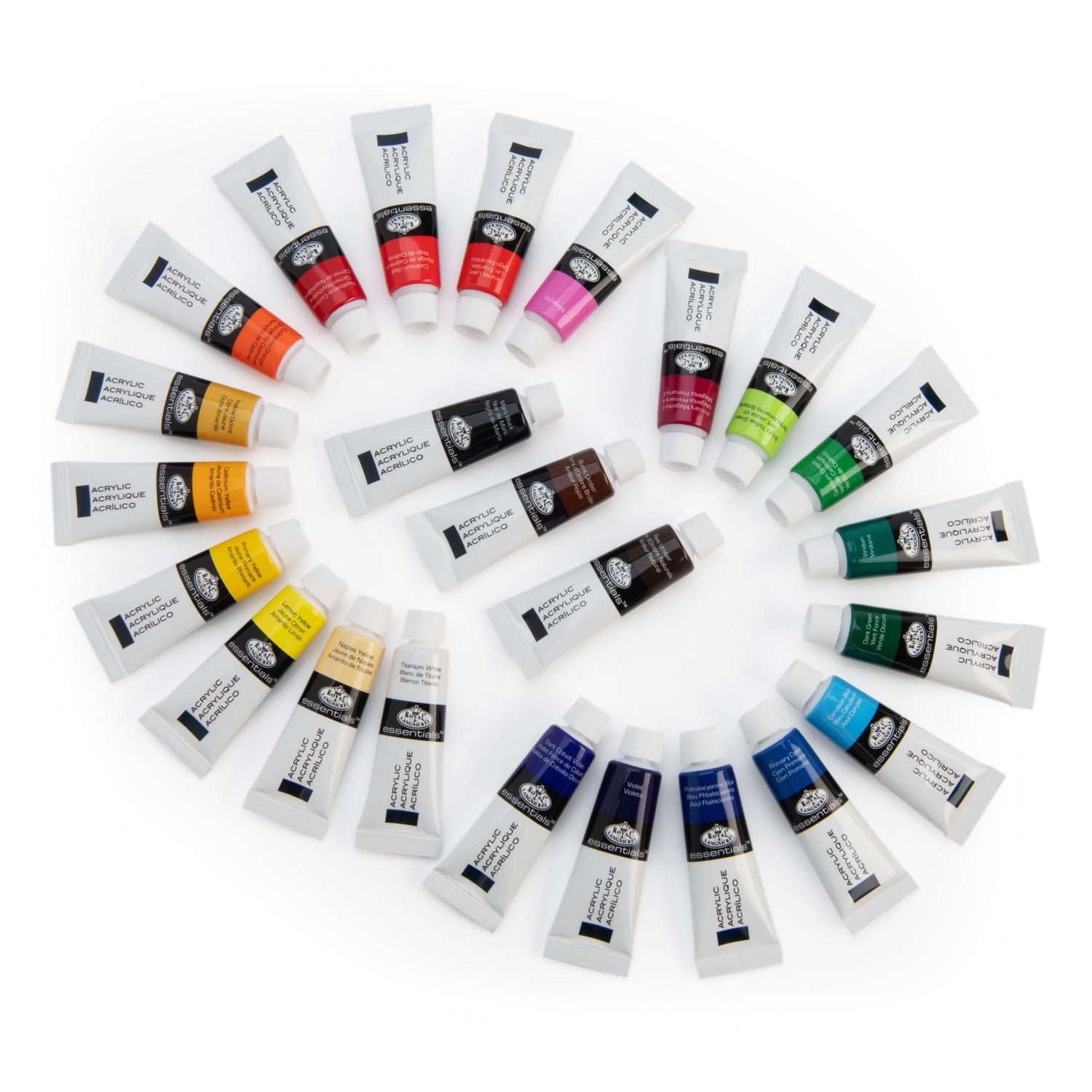 Royal & Langnickel - <br>Ensemble de peinture acrylique Essentials 12 ml, 24 couleurs Ensemble de peinture acrylique 12 ml, 24 couleurs