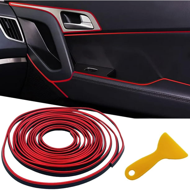 Tiras de moldura para el interior del automóvil, decoración universal de galvanoplastia para automóviles de 33 pies, tablero de instrumentos para puertas, accesorios de moldura interior flexibles
