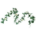 thumbnail image 2 of LOLIPPYY 2.2m Artificial Flower Garland String with 16 Rose Vines Rattan for Wedding, Valentine's Day, Home, Party, Balcony, Table Decor (Ivory), 2 of 7