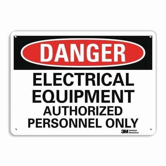 Lyle Danger Sign,4 Hole Mount,14inWx10inH, U3-1401-RA_14X10 U3-1401-RA_14X10