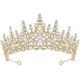 thumbnail image 2 of Corona de tiara de princesa dorada para mujeres y niñas, corona de reina real, tiara de boda para novia, accesorios de cristal para el cabello para quinceañera, desfile de graduación, cumpleaños, 2 of 4