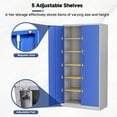 thumbnail image 3 of AUHUP 71" Metal Cabinet with Locking Doors and 5 Adjustable Shelves, Gray Blue Garage Storage Cabinet for Warehouse, Basement, Home Office, Tool File Storage Utility Cabinets, 3 of 6