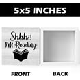 thumbnail image 2 of Zomyto 5"x5" Rustic Book Lover Shelf Library Decor Home Office Desk Decor Wood Box Sign Farmhouse Bookshelf Decor Gift for Reader I'm Reading, 2 of 6