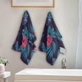 thumbnail image 4 of Tropical Flowers Leaves Hand Towels for Bathroom, Summer Colorful Floral Kitchen Towel 2 PCS Ultra Soft and Highly Absorbent Decorative Fingertip Face Bath Towels for Spa & Hotel, 28.3"x 14.4", 4 of 5