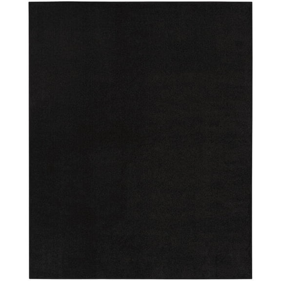 Essentials 8 ft. x 10 ft. Black Solid Contemporary Indoor/Outdoor Patio Area Rug