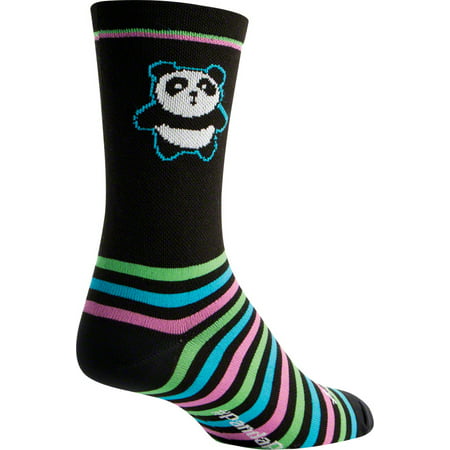 SockGuy Crew Panda Power Socks - 6 inch, Black,