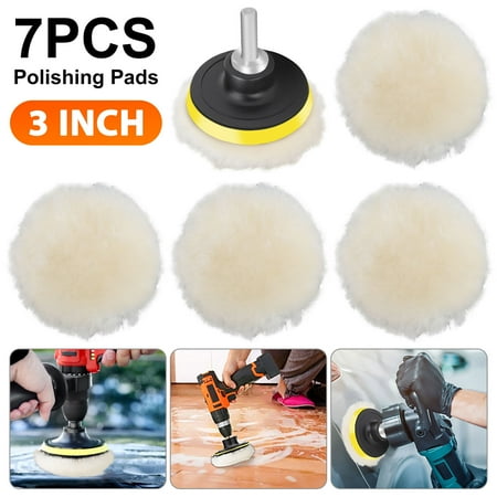 7Pcs 3 Inch Car Buffing Polishing Pads For Drill Sponge Kit Waxing Foam Polisher