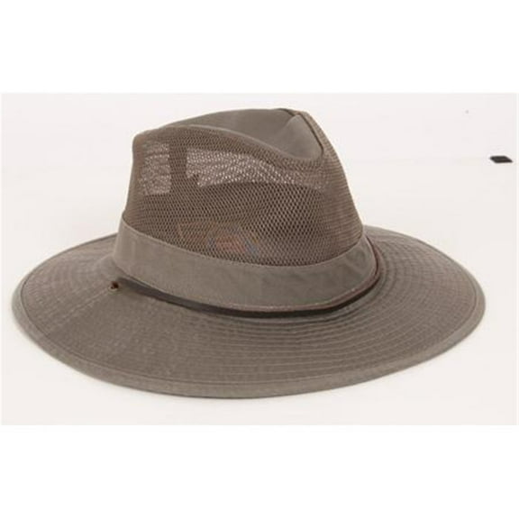 Dorfman Pacific Big Brim Safari Hat in Olive - Medium Size