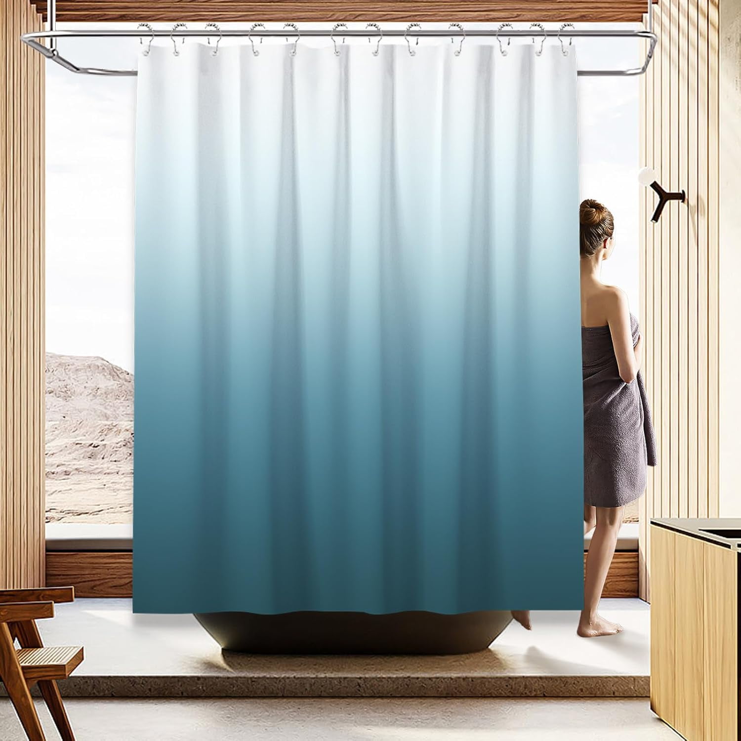 Sage Green Bathroom Sets with Shower Curtain and Rugs Waterproof Shower Curtain Sets 1 Piece and Soft Bathroom Rugs Sets 3 Piece for Luxury Bathroom Decor Set