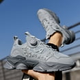 thumbnail image 2 of Men's Fashion Sneakers - Geometric Pattern, Breathable Fabric Upper, MD Sole, EVA Insole, Low Top Casual Street Sports Shoes for All-Season Running & Daily Wear, Daily Wear Shoes, 2 of 9