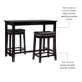 thumbnail image 4 of Linon Claridge Wood Three Piece Counter Dining Set Faux Leather Seats in Black, 4 of 11
