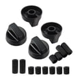 thumbnail image 2 of CSYANXING Black Plastic Control Knobs Universal Fit Design Multiple Shaft Inserts For Home Kitchen Stove Cooktop Oven Control Use, 2 of 10