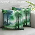 thumbnail image 3 of GOSMITH Watercolor Fog Forest Pillow Covers, Rustic Style Nature Pine Trees Print Throw Pillow Covers Winter Christmas Pillowcase Decor for Indoor Outdoor Home Sofa Bedroom Living Room, 3 of 5
