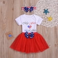 thumbnail image 3 of Independence Day Newborn Girls Clothes Baby First Fourth of July Outfits Short Sleeve Romper Tutu Skirts Set 2 Pieces, 3 of 8