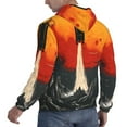 thumbnail image 6 of Balery Retro Space Rocket Launch Pattern Mens Hoodie Kangaroo Pocket Hoodie Pullover Hooded Sweatshirt Ideal for Daily Wear Travel and Home-Medium, 6 of 7