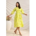 thumbnail image 2 of Lime Cotton Floral Gathered Dress, 2 of 7