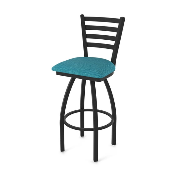 410 Jackie 30" Swivel Bar Stool with Black Wrinkle Finish and Graph Tidal Seat