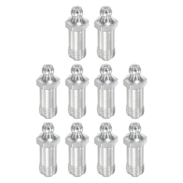 Unique Bargains Steel Straight Hydraulic Grease Fitting G1/8 Thread 11mm Width 10 Pack