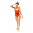 thumbnail image 2 of segolike 1/64 Girl Figures Beach, Swimsuit Woman Model, Realistic Miniature Model, Trains Orange, 2 of 9