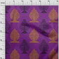 thumbnail image 2 of oneOone Cotton Cambric Purple Fabric Floral & Flying Swan Block Craft Projects Decor Fabric Printed By The Yard 56 Inch Wide, 2 of 4