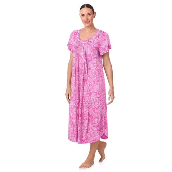 Aria Women's Raglan Sleeve Scoop Neck 46" Nightgown, Sizes XS to 5X