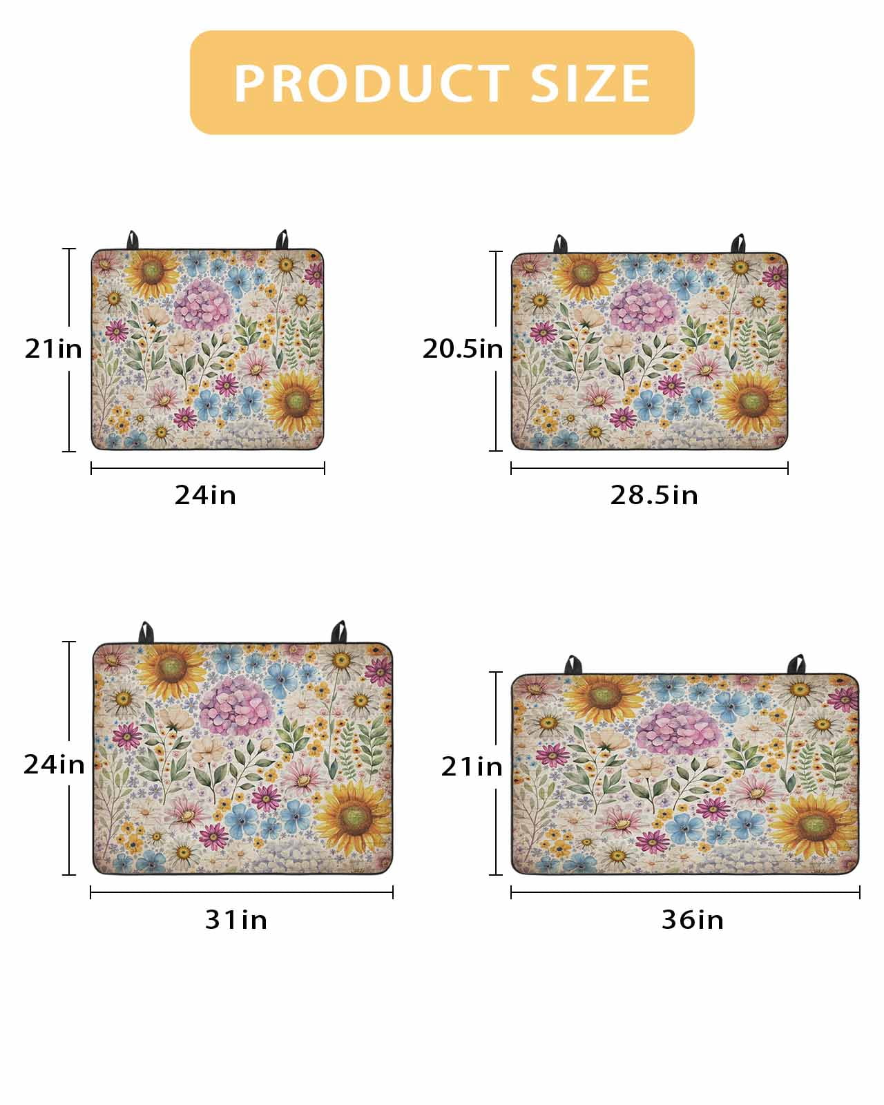 Large Induction Cooktop Protector Mat Sunflower Vintage Stove Top Covers for Electric Stove, Yellow Floral Summer Botanical Retro Art Decorative Stove Burner Cover Mats, Glass Top Stove Cover