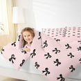 thumbnail image 4 of Homewish Girl Lovely Bowknot Bedding Comforter Set,Cute Cartoon Bow Twin Comforter Sets,Kawaii Black Bowtie Bedding Set For Kids,Ultra Soft Home Decor Reversible,2 Pieces, 4 of 8
