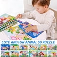 thumbnail image 2 of G Wooden Educational Toy 3D Animal Puzzle Shape Matching For Kids Building Blocks Learning Safe Water Based Paint, 2 of 2