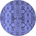 thumbnail image 1 of Ahgly Company Indoor Round Oriental Blue Industrial Area Rugs, 5' Round, 1 of 4