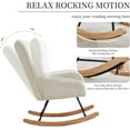 thumbnail image 4 of Ourlova Plush Teddy Upholstered Nursery Rocking Chair with High Backrest, Comfy Glider Rocker for Breastfeeding, Indoor Accent Armchair for Living Room, 4 of 7