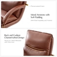 thumbnail image 5 of Luxury Genuine Leather Office Chair Executive Swivel Rocking Adjustable Desk Chair Brown, 5 of 6