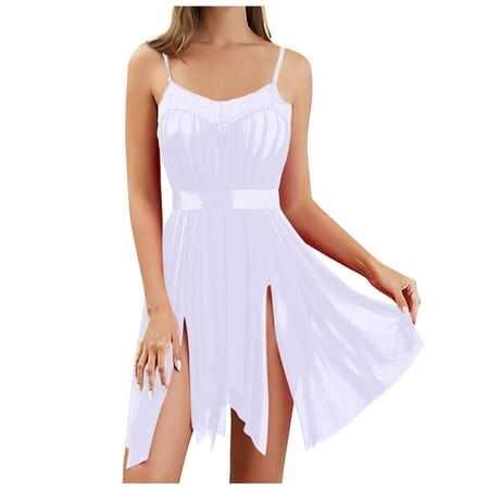 Lingerie for Women  Satin Babydoll Nightgown Lace Sleepwear Slip Chemise Teddy Nightwear Women s Lace Satin Sexy Lingerie Dress Nightdress
