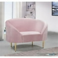 thumbnail image 2 of Pemberly Row Contemporary Velvet Accent Chair in Pink and Gold, 2 of 6